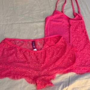 Adore Me pink Lace Sleepwear Set NWOT